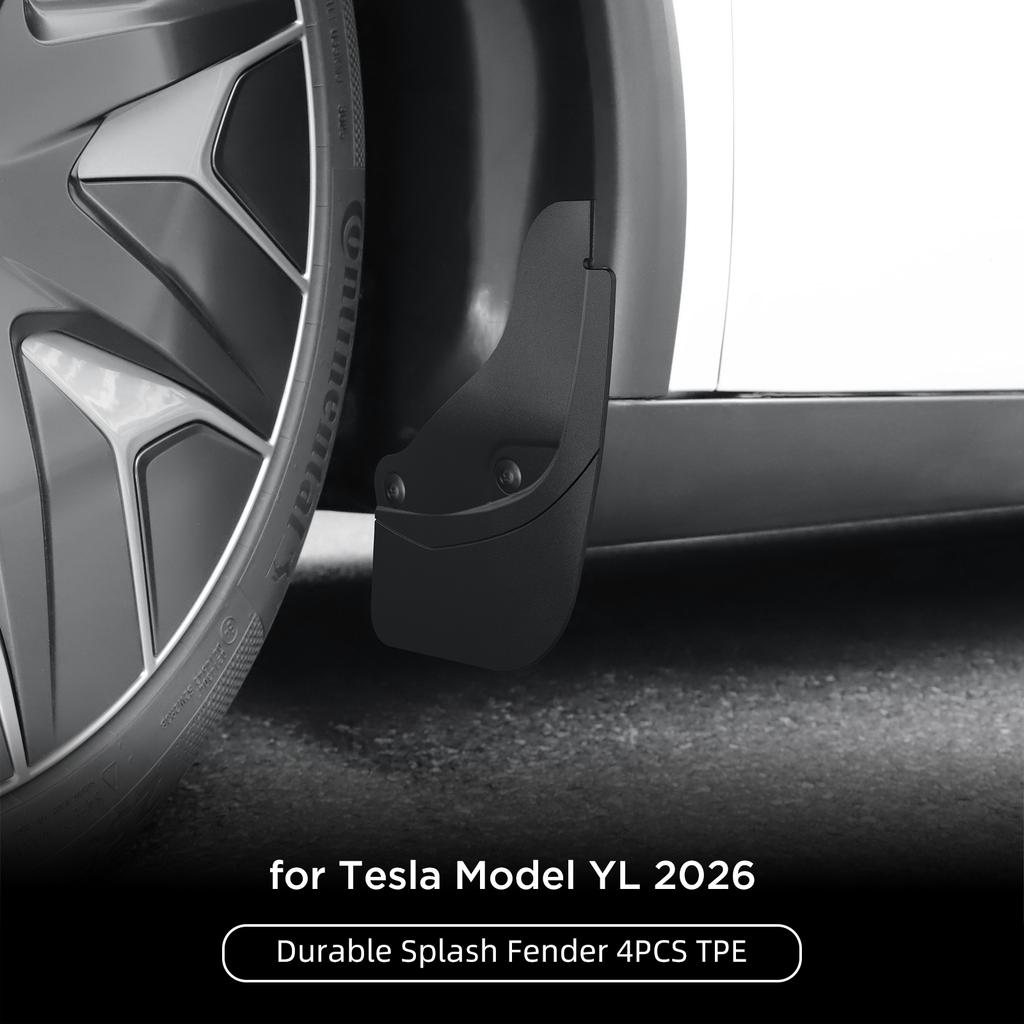 for Tesla Model YL 2025 2026 Rear Wheel Mud Flaps Car Modification Accessories Splash Guard Mud Fenders Kit 4Pcs