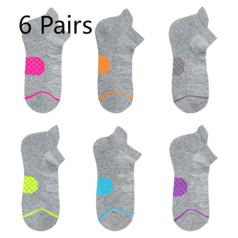 

6 пар женских профессиональных теннисных носков из толстой шерсти для скакалки, фитнеса, быстросохнущих, антифрикционных, спортивных носков 6 pairs серый