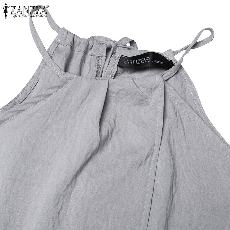ZANZEA Women Sets Sleeveless Strap Irregular Tank Tops and Casual Pants Suits