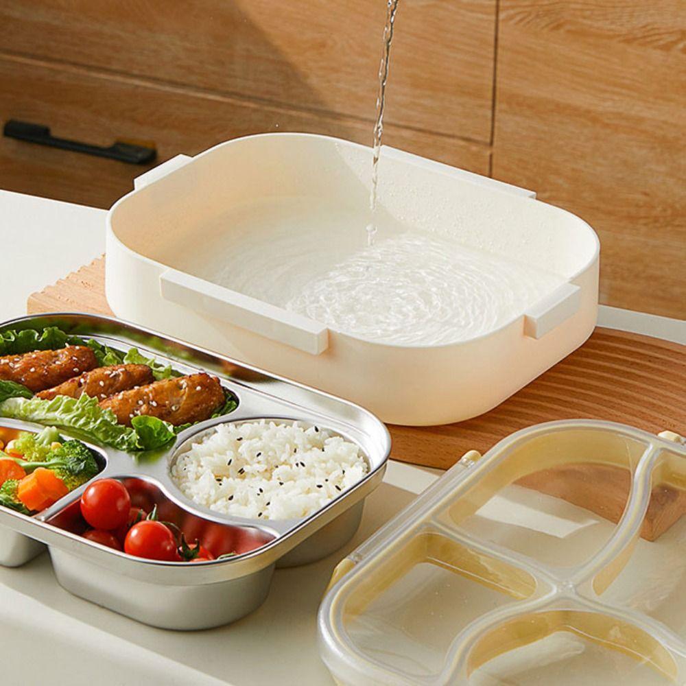 Divided Insulated Lunch Box Detachable Compartment Lunch Box Food Storage Container  Worker