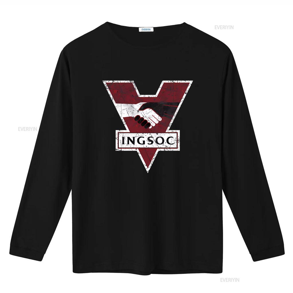 1984 George Orwell INGSOC T shirt vintage Washed designer clothes Soft streetwear Top For Everyday Wear graphic Versatile homme