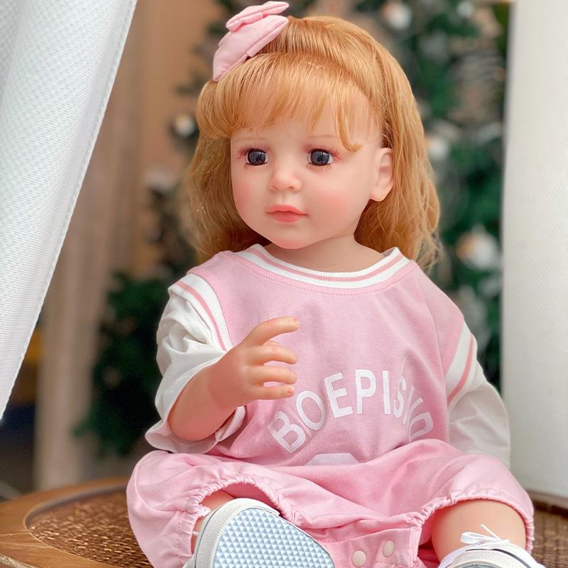Păpușă Rebirth mare 55cm simulare bebeluș păpușă baie cadou de sărbători