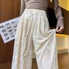 Southeast Asia Plus Size Velvet Wide-leg Pants – Casual, Stylish & Age-reducing with Drawstring