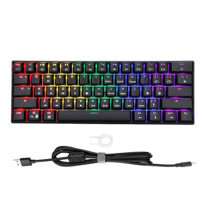 Mechanische Tastatur 61 Tasten Farbmischung Ergonomisches Design Schnelle Reaktion Typ C