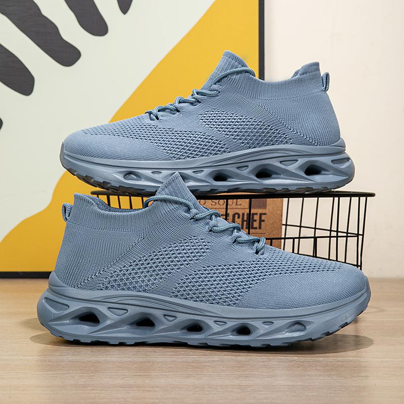 Wide-Footed Large-Size Men'S Shoes Sports Fly-Woven Mesh Shoes Breathable And Lightweight Soft-Soled Travel Walking Shoes Men