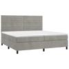 VidaXL Sommier à Lattes de Lit avec Matelas LED, Lit Rembourré avec Tête de Lit, Lit Double, Lit Adulte de Chambre, Moderne, 3136203
