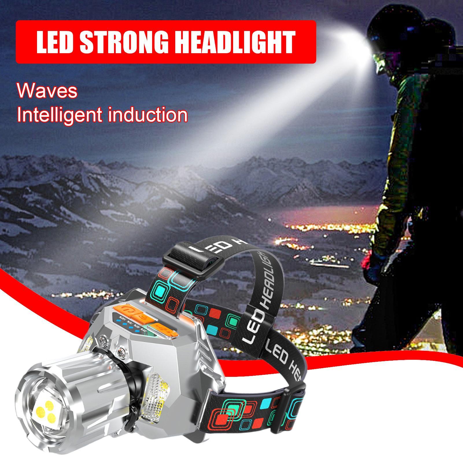 

Camping Headlamps Bright Rechargeable Headlight Multifunctional Bright Portable Light for Cycling Outdoor Running Picnic Adults CHINA