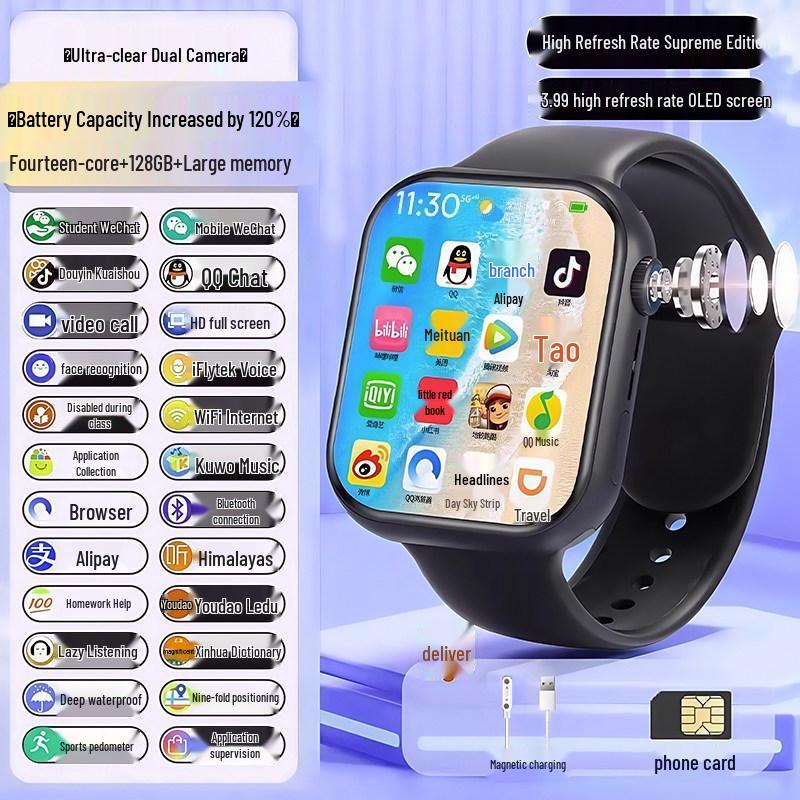 Kids' 5G Smartwatch: Waterproof, Dustproof, Video Calls & GPS Fitness Tracker
