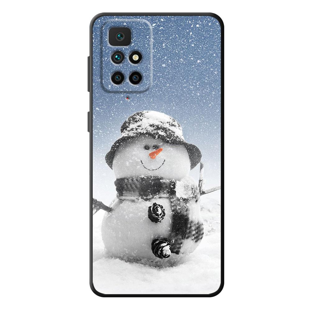 Black Snowman Merry Christmas Shockproof Case Cover for Huawei P30 Lite P20 Lite P30 Pro P Smart Z P10 P40 Lite E P50 Pro P20