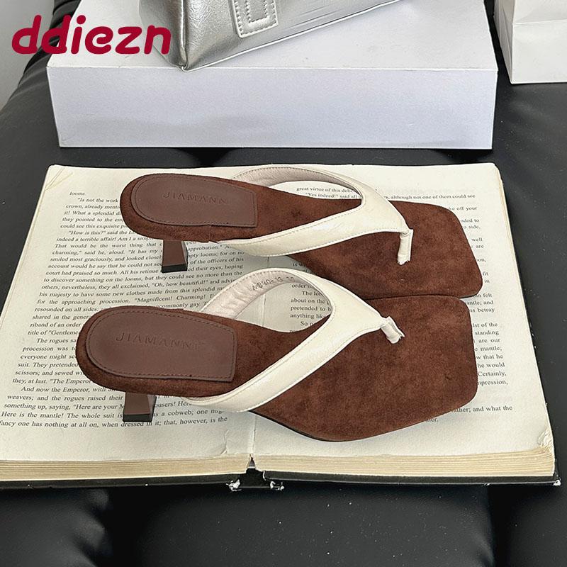 Mode Niedrig Absatz Schuhe Damen Zehentrenner Hausschuhe Schuhe Sandalen Pumps Mode Eckige Zehenpartie Damen Absatz Hausschuhe Schuhe Damen Pantoletten