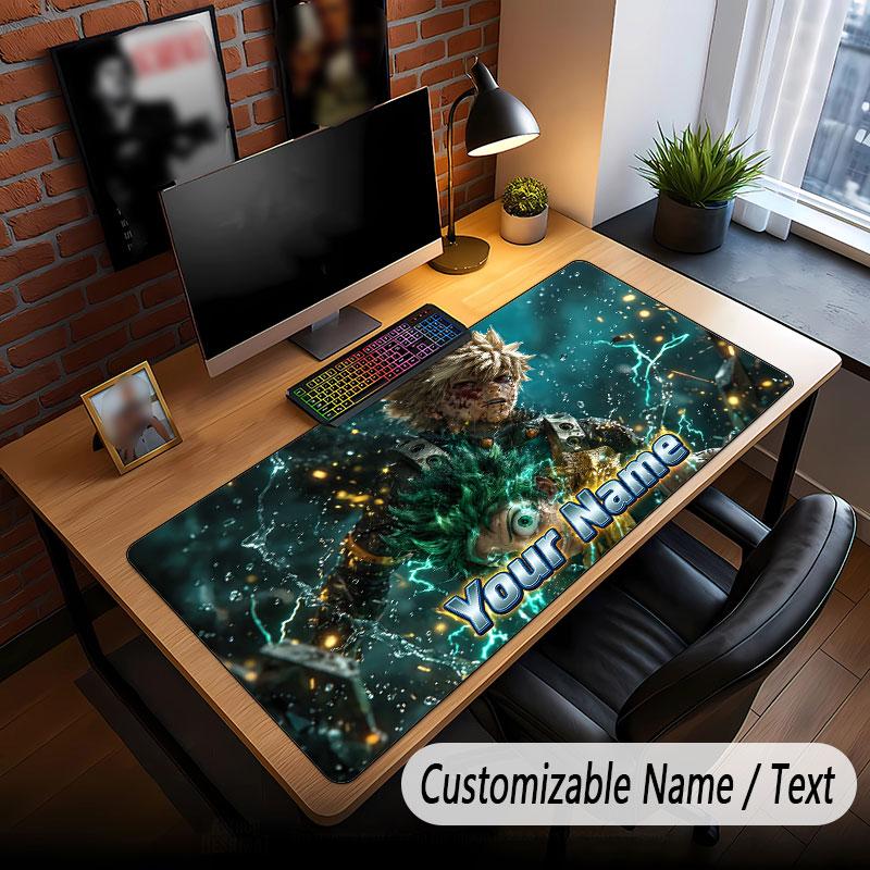 Custom Name Extended Mouse Pad,My Hero Academia Gaming Desk Mat For Home Office Desktop Decor