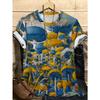 Summer Round Neck Flower Pattern 3D Print Top Fashionable Casual Short Sleeved Women's T-shirts