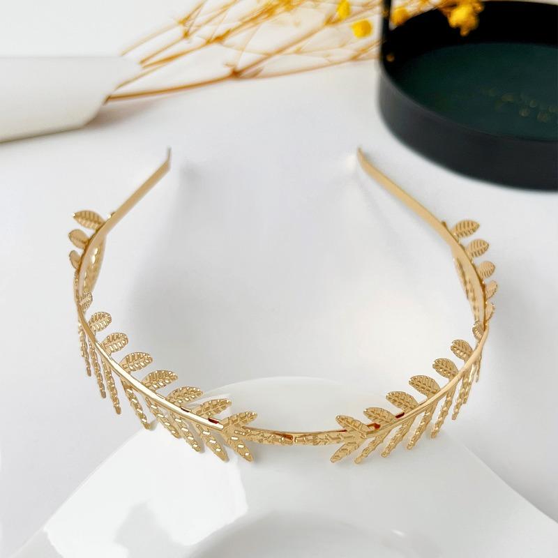 Bride Leaf Hairband Party Metal Leaf Hair Accessory Elegant Crown Headband Leaf Hairpin