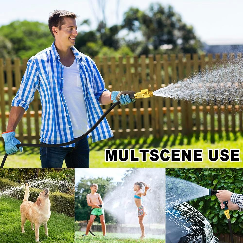 50/75/100Ft Expandable Garden Hose with 8 Functions Spray Nozzle Water Hose Expanding Water Pipe for Garden Irrigation Car Wash