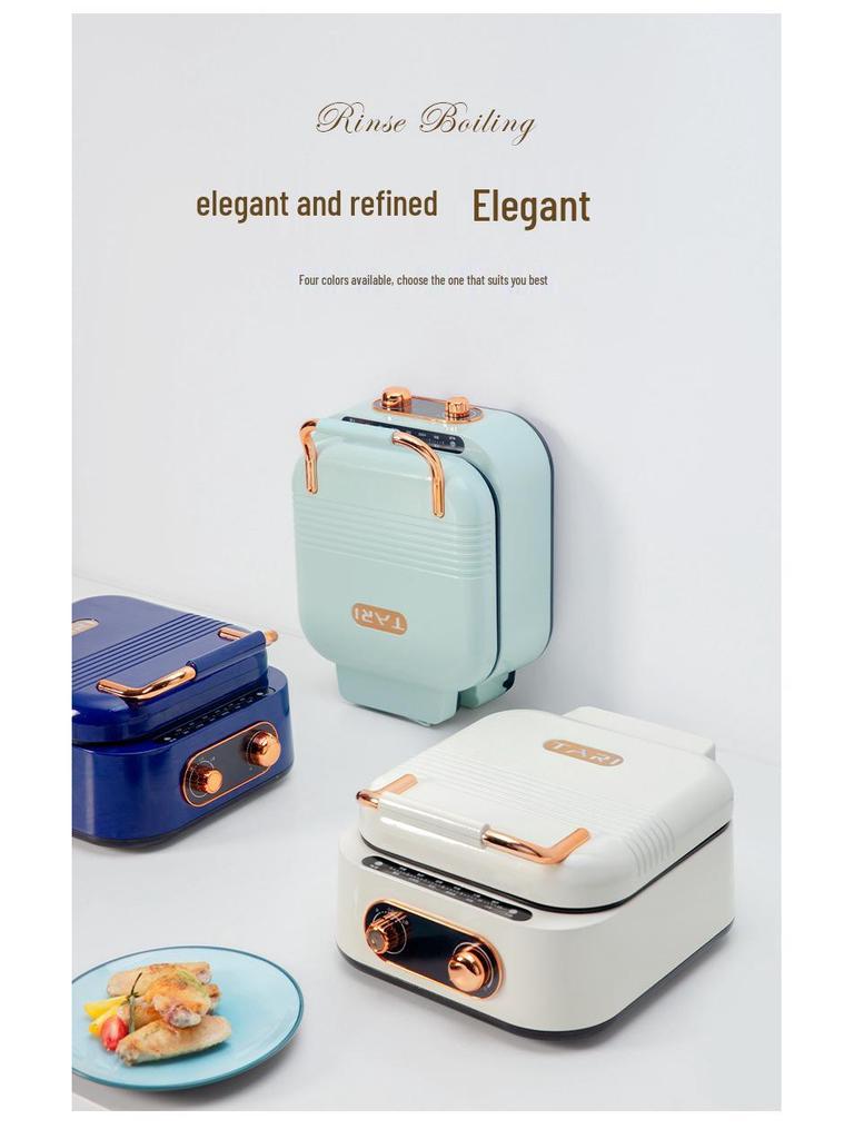 Dual-Sided Electric Crepe & Grill Maker: Multi-Functional Pancake Griddle & Hot Pot Combo