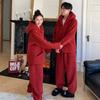 12 Winter New Couple Pajamas Lamb Wool Thickened Hooded Zipper Outer Wear Suit Men's and Women's Large Size Loungewear