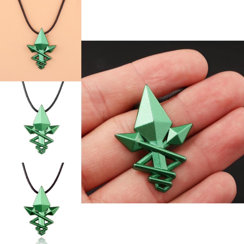 Mushoku Tensei Jobless Reincarnation Green Arrow Cosplay Necklace Alloy Pendant For Anime Fans