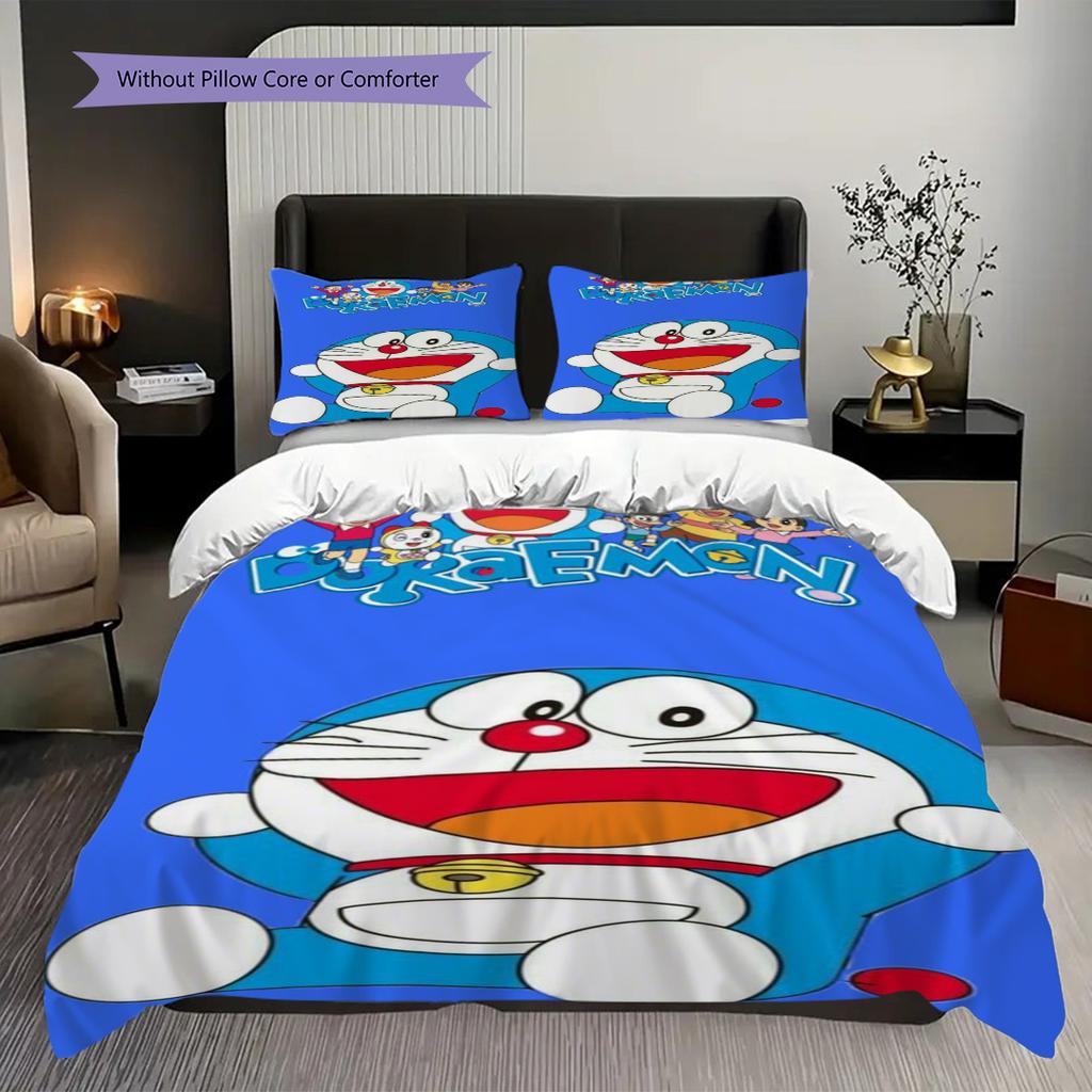 Doraemon Adventure Begins Threepiece Set 1 Duvet Cover 2 Pillowcase Without Core Bedding Set Soft And Comfortable Duvet Cover And Pillowcase