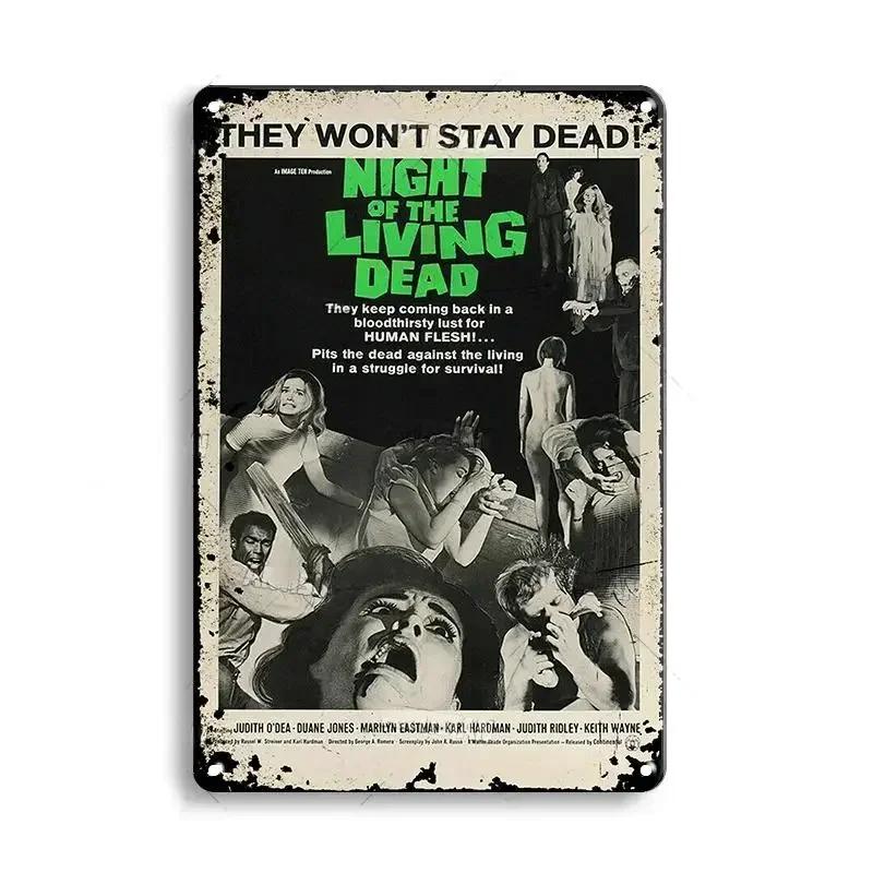 FJ Decor Classic Horror Movie Metal Tin Signs Plaque Retro Decorative Plate Bar Club Pub Wall Decoration Rusty