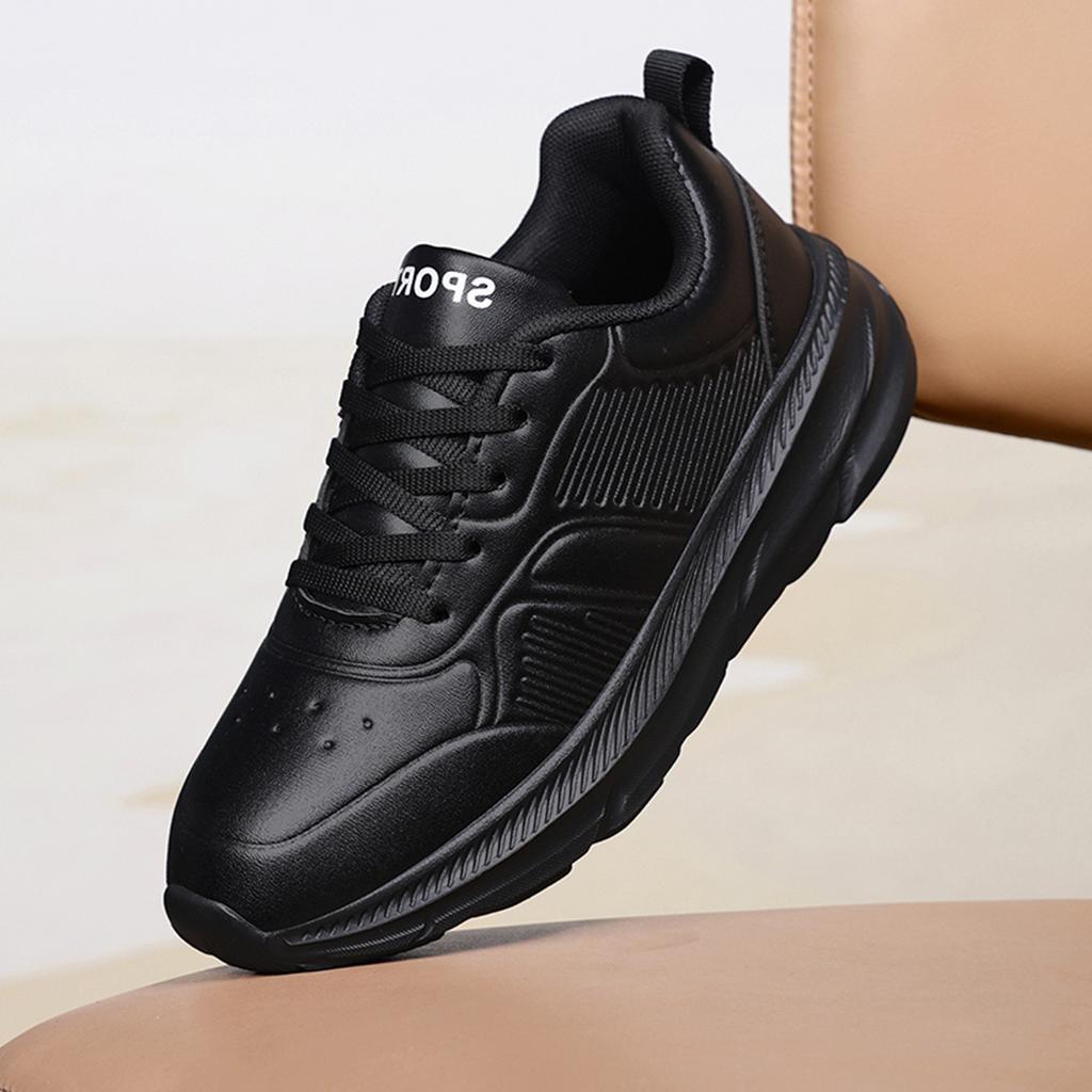 New leather women's shoes black waterproof and non-slip sports casual shoes spring and autumn shoes