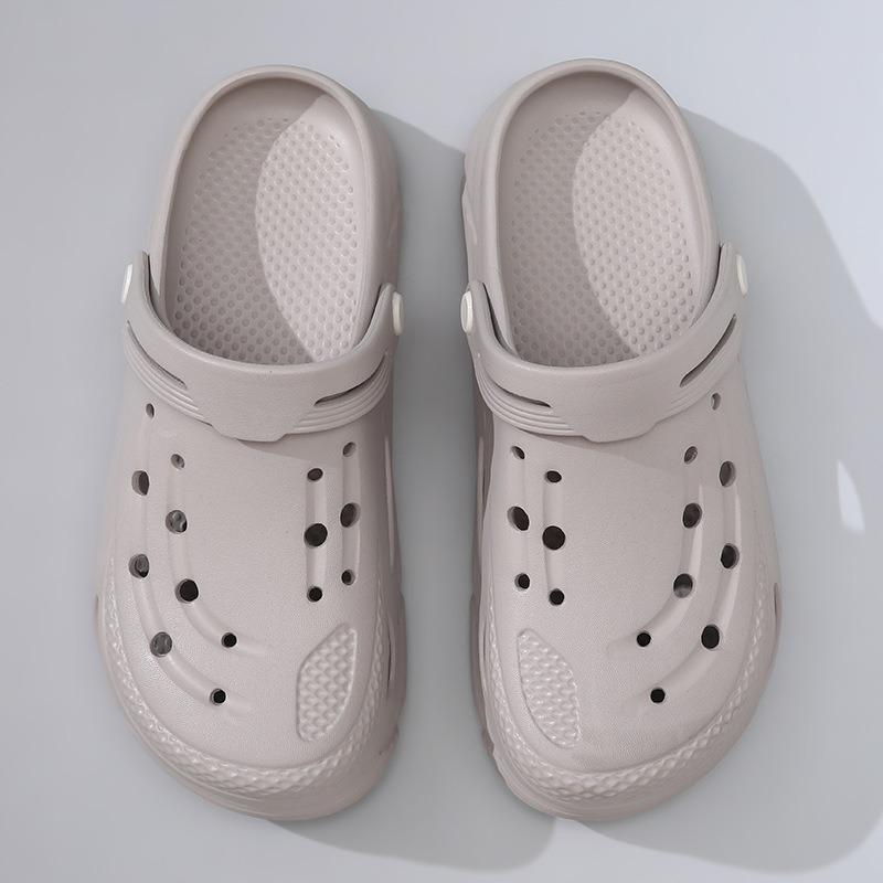 Garden shoes men's hole shoes men's sandals summer new solid color sandals couple bag head beach shoes men