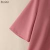 ZANZEA Blusa Kimono Casual da Donna con Scollo a V e Maniche a 3/4 Ampia