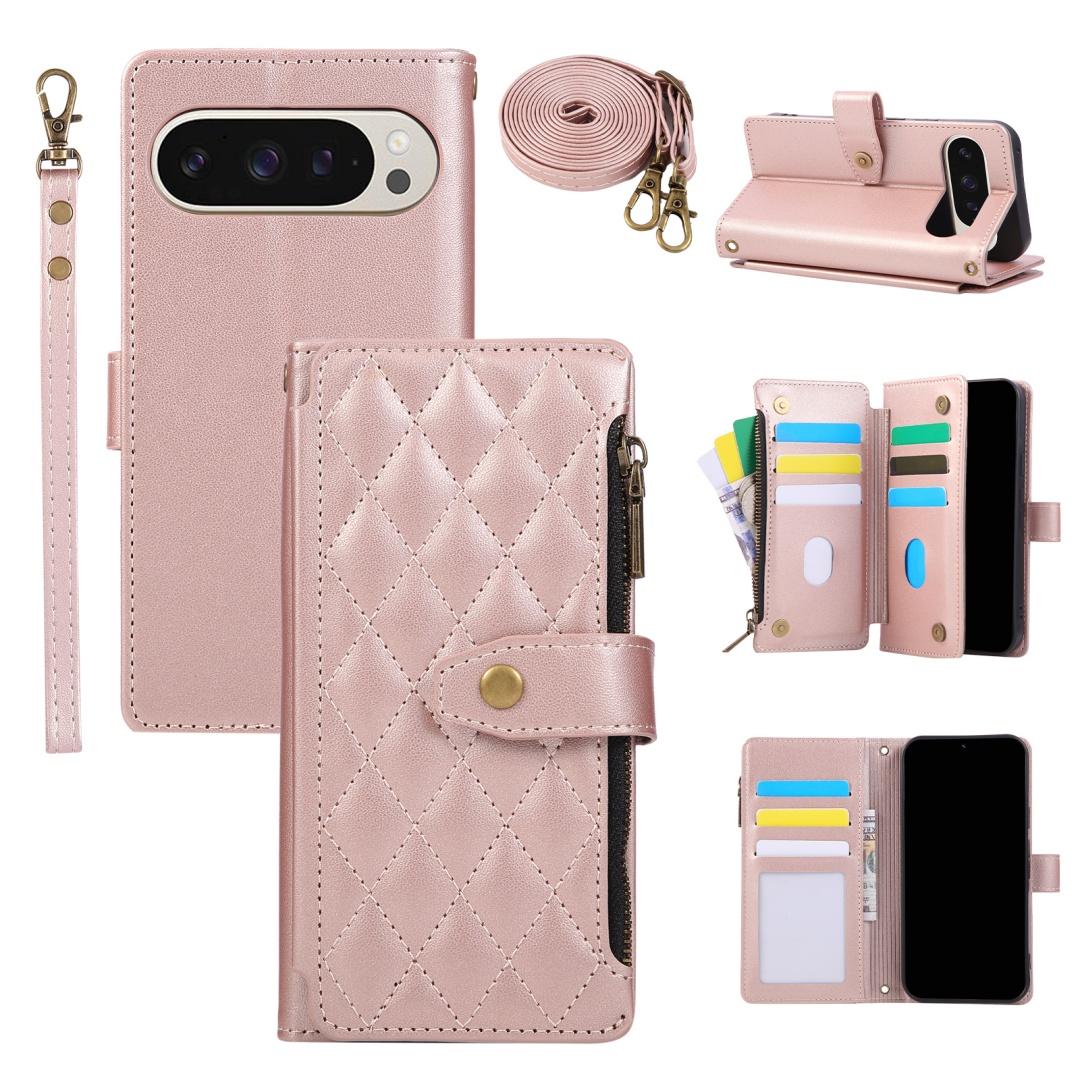 

For Google Pixel 6 6a 7 7a 8 8a 9 9a 10 Pro XL Multi-Functional Delicate Leather Comfortable Grip Zipper Bag Wallet Case Cover Artificial leather&Google Pixel 8 Pro