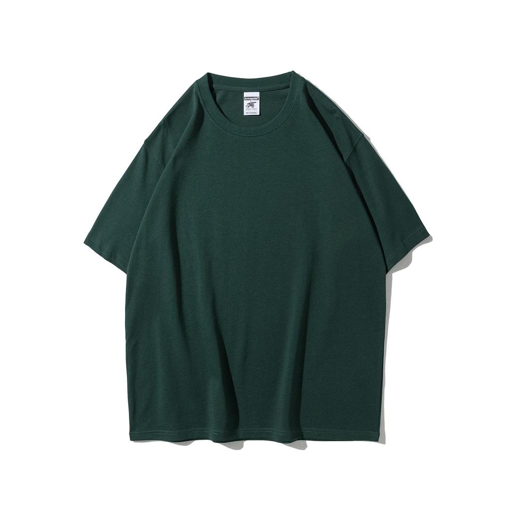 Herr sommar lös tung bomulls-t-shirt med tryckt design