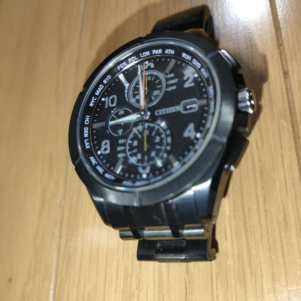 Used Citizen Attesa AT8166-59E Black Titanium Eco-Drive Solar