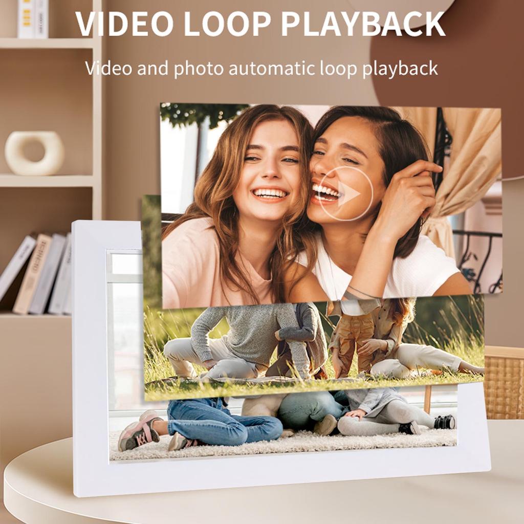 13.3 Inch Digital Picture Frame White 1280x800 WIFI Digital Photo Frame Supports Image Rotation with APP for Bedroom Home AU Plug