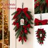 Down Christmas Tree Hanging Decoration with Teardrop Ornaments for Door Window Hotel Mall