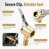 Brass Tire Air Chuck Clip Adapter, Quick Lock-On Inflator Nozzle Connector for Car Motorcycle Bicycle Air Pump