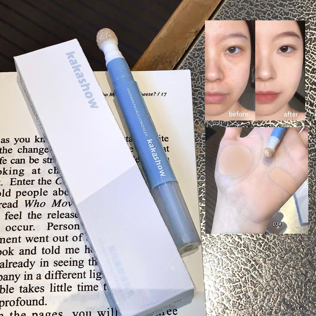 Facial Concealer Liquid Cover Dark Circles Freckles Acne Long Lasting Foundation Makeup Rotating Sponge Tip Applicator