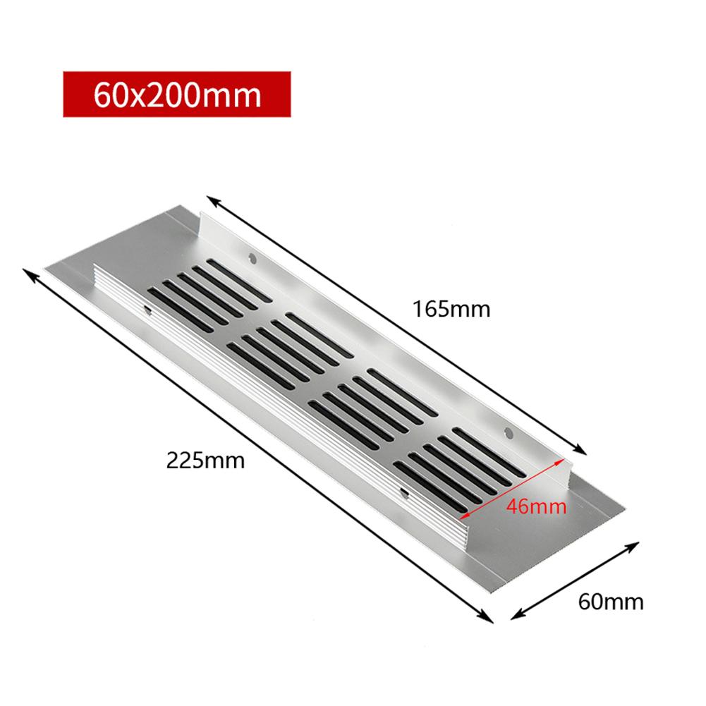 60mm Ventilation Grille Aluminium Rectangular Cabinet Wardrobe Air Vent Grille Ventilation-Cover For Wardrobes Shoe Cabinets