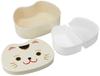 Tatsumiya Cat Face Lunch Maneki W15 30360 Box, Neko, Size Approx. D11.2 H6.1