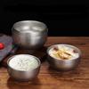 Retro 304 Stainless Steel Rice Bowl Snow Gray Porridge Soup Breakfast Bowls Double-layer Insulated Tableware for the Kitchen