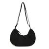 Borsa a tracolla casual in nylon da donna con chiusura a cerniera e tasca per telefono
