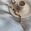 New Women's Watch Green Jade High Quality Diamond Middle Ages Bracelet Gold Watch Luxury Retro Small dial