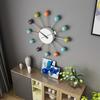 1pc Modern Colorful Ball Wall Clock,Creative Silent Artistic Wooden Decorative Clock For Living Room, Battery Operated AA No Battery Included