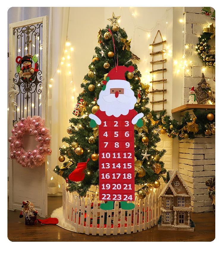 Christmas Felt Wall Calendar with Decorative Pendants