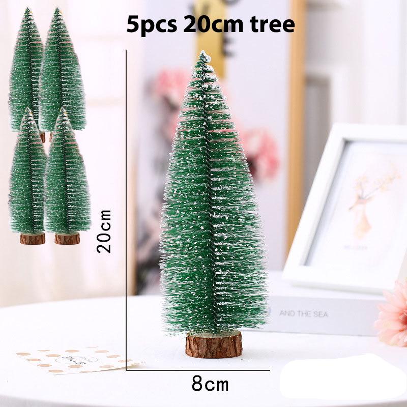 5pcs Mini Christmas Trees Green Tower Pine Cedar Desktop Artificial Christmas Tree for Xmas Party DIY Home Decors 10/15/20/25cm