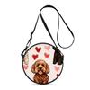 Cute Dog Print Round Shoulder Bag Casual Messenger Bag for Woman Best Gifts 2D Flat Casual Daily Crossbody Bag