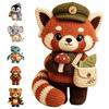 Small Animal Decoration Handmade Knitted Doll for Kids, Soft Crochet Forest Plush Toy, Decorative Figurine Cute Hand Woven Stuffed Doll,