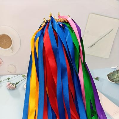 20pcs Elegant Wedding Party Decorations - Multi-Color Ribbon Streamers with Golden Bells, for Wedding, Party,Graduation,Ceremony