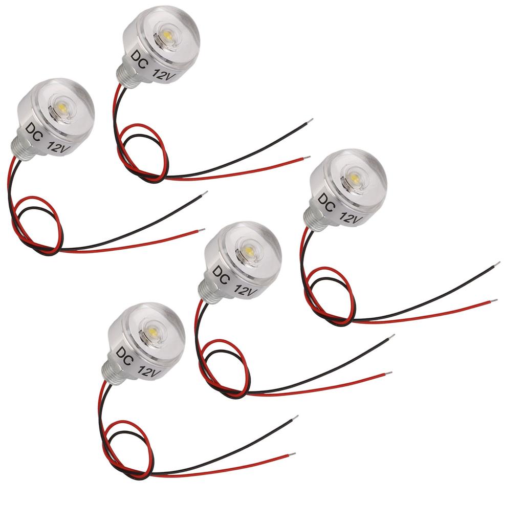 5PCS LED In Ground Well Light DC 12V 1W Mini Embedded Spotlight LED Deck Lamp for Jewel Cabinet