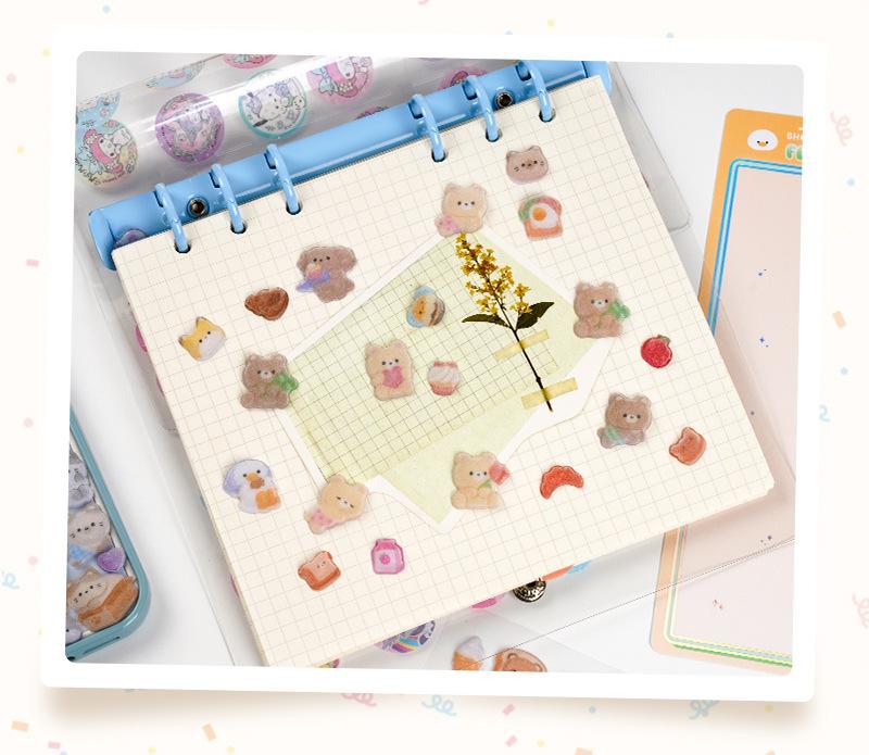 HOT 3D Flocking Embossed Stickers Cute Sniffles Rabbit Animal for Kids Girls Phone DIY Decoration Short Plush Stickers