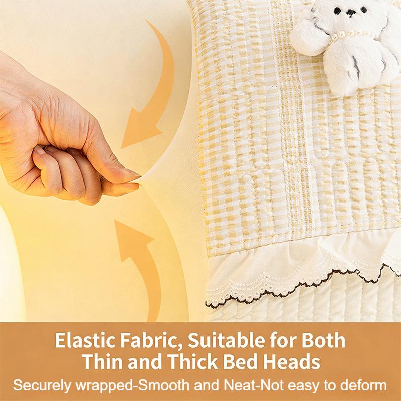 1PC INS Cream Style Full Coverage Headboard Cover Anti-cat Scratch Anti-pilling Dustproof Elastic Soft Bag for Home All Season