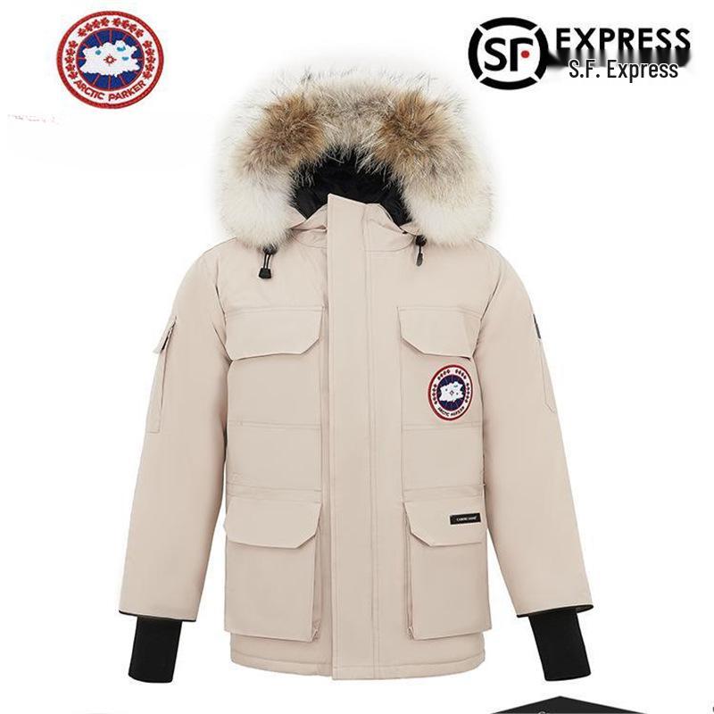 Herren Canada Goose Mittellanger Daunenparka 2025 - Neuer Winterstil, Verdickter Windbreaker Arbeitskleidung