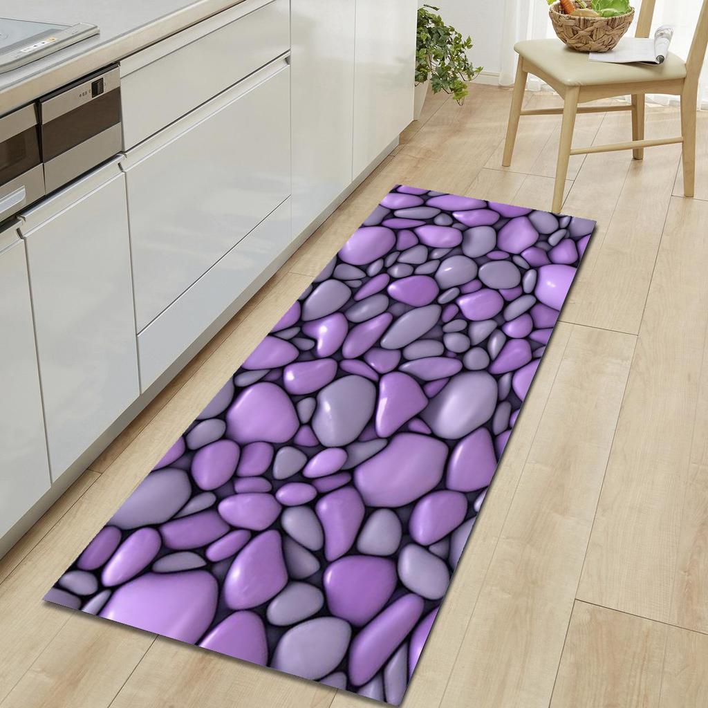 1Pcs Pebble Pattern Floor Mat Modern Kitchen Polyester Rug Non-Slip Colorful Indoor Carpet, For Home Bathroom Bedroom Living Room Decor