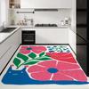 Kitchen Floor Mat Colorful Style Pvc Leather Non-slip Carpet Waterproof Oil-proof Mats Large Area Flower Pattern Decorative Rug
